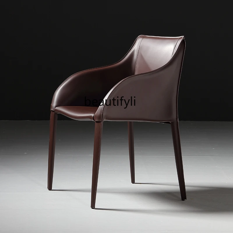 

Итальянское минималистичное кресло yj, спинка, стул, стол, стул, седло, кожаный обеденный стул