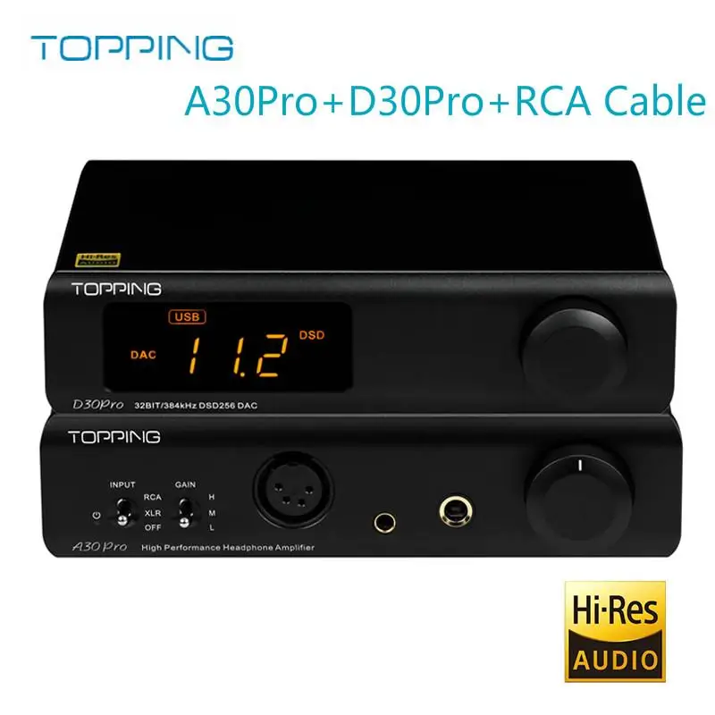 TOPPING D30pro 4CS43198 ЦАП декодер A30Pro усилитель для наушников Hi-Fi + кабель RCA