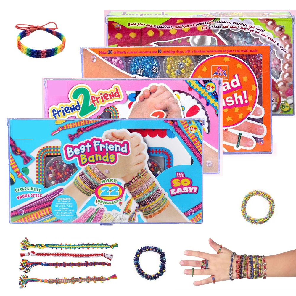 

DIY Friendship Bracelet Making Kit Braiding Charms Bracelet with Beads & Cords for Jeweley Making Handicrafts Accessories Sets