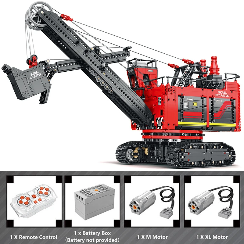 

Reobrix 2968Pcs Front Shovel Rope Excavator Rc Car APP Control City Engineering Construction Series Puzzle Assembly Toys Blocks