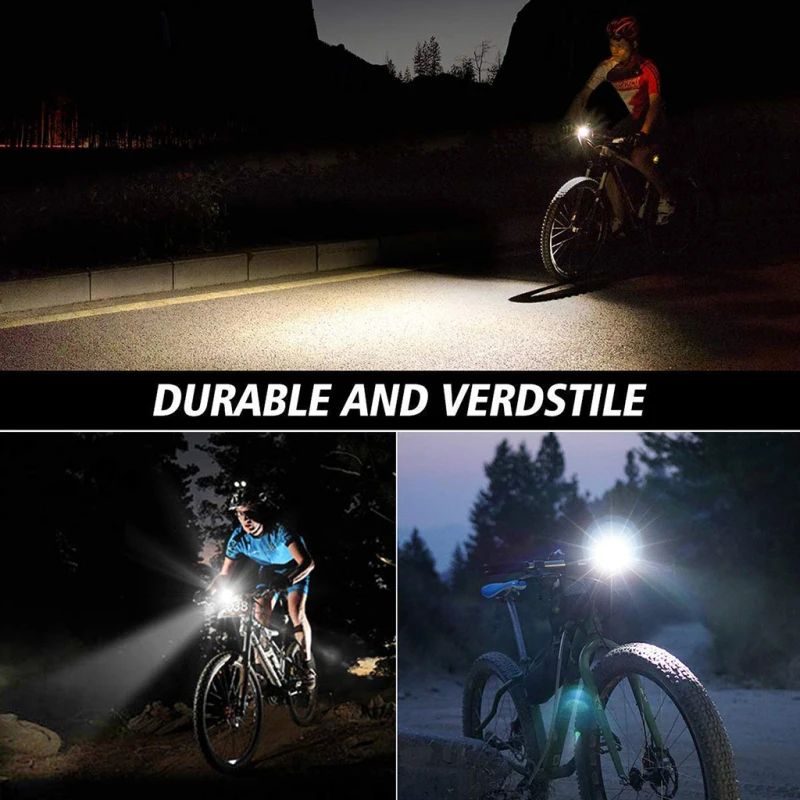 

2PCS Bike Light USB Rechargeable Bicycle Front Headlight Rear Taillight 350 Lumens LED Bicycle Light Flashlight Warning Lamps