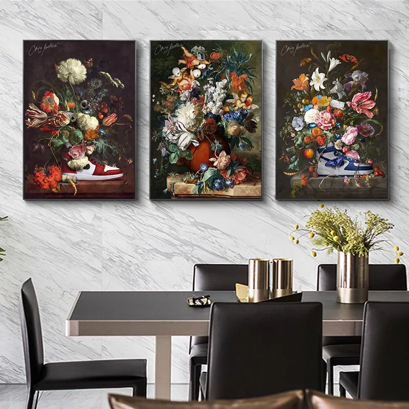 

Цифровая картина маслом «сделай сам», европейские натюрморты, цветы, ручная роспись, искусство, настенная комната, гостиная, домашний декор,...