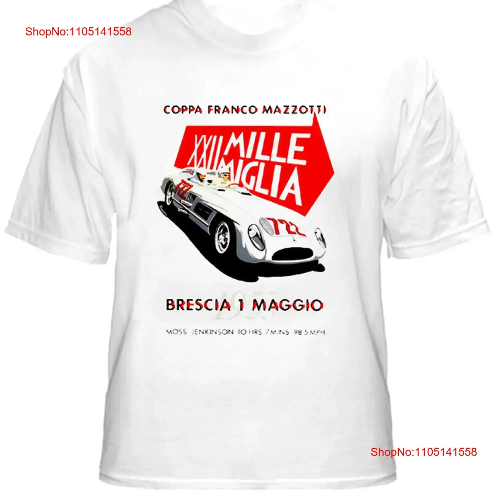 Фото XXII Mille Miglia Italian Race футболка винтажная стильная мужская мода растягивающийся топ для повседневной носки удобный №1