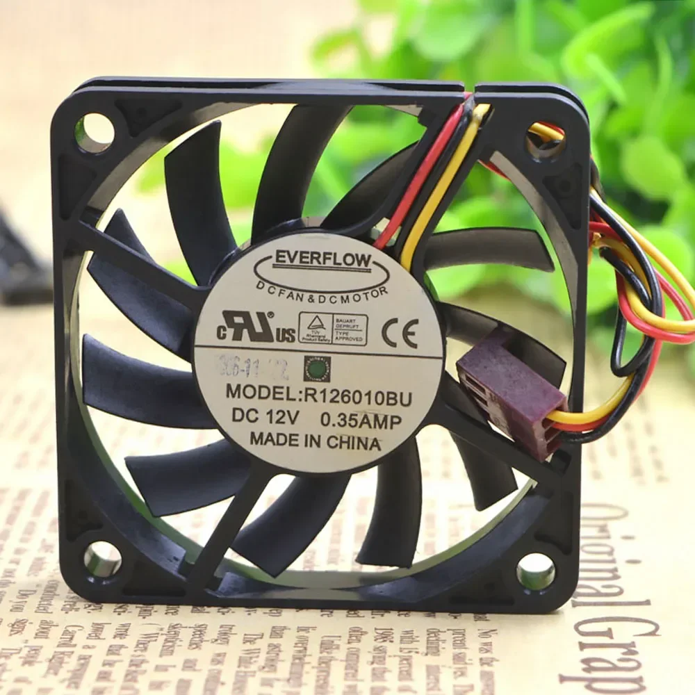 Фото ДЛЯ EVERFLOW R 126010 BU 6010 6 см 12 В 0,25 А двойной шариковый вентилятор 60X60X10 мм №1