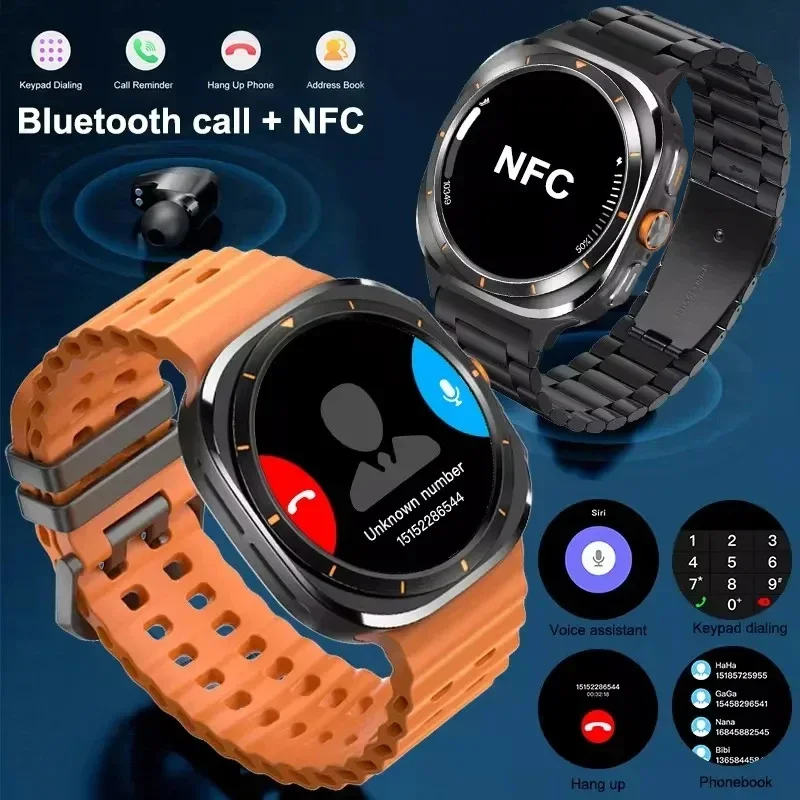 2024Новые умные часы Galaxy Watch 7 Ultra для мужчин память 32 ГБ GPS NFC 1 5 дюйма AMOLED-экран