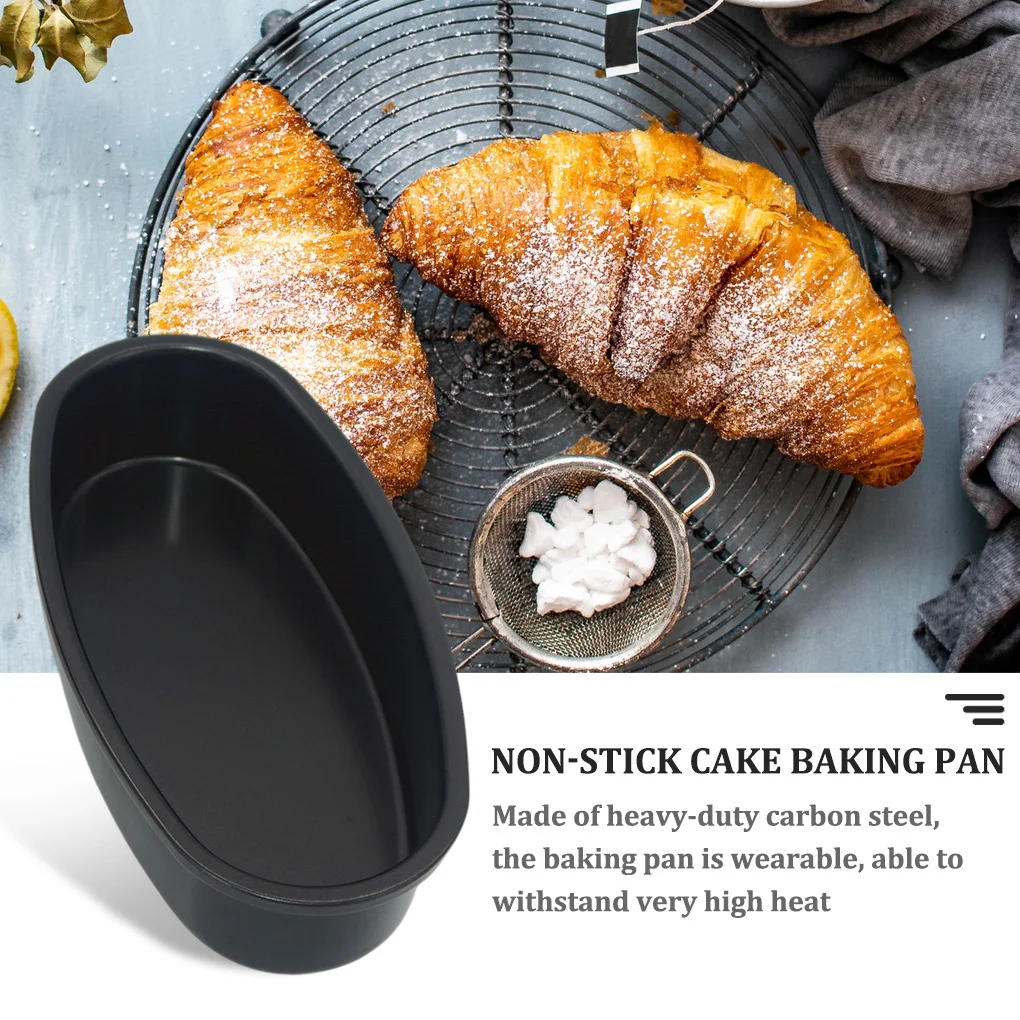 

Carbon Steel Oval Cheesecake Pan Meatloaf Bread Mold Non-stick Baking For Oven And Instant Pan Baking Homemade Cake