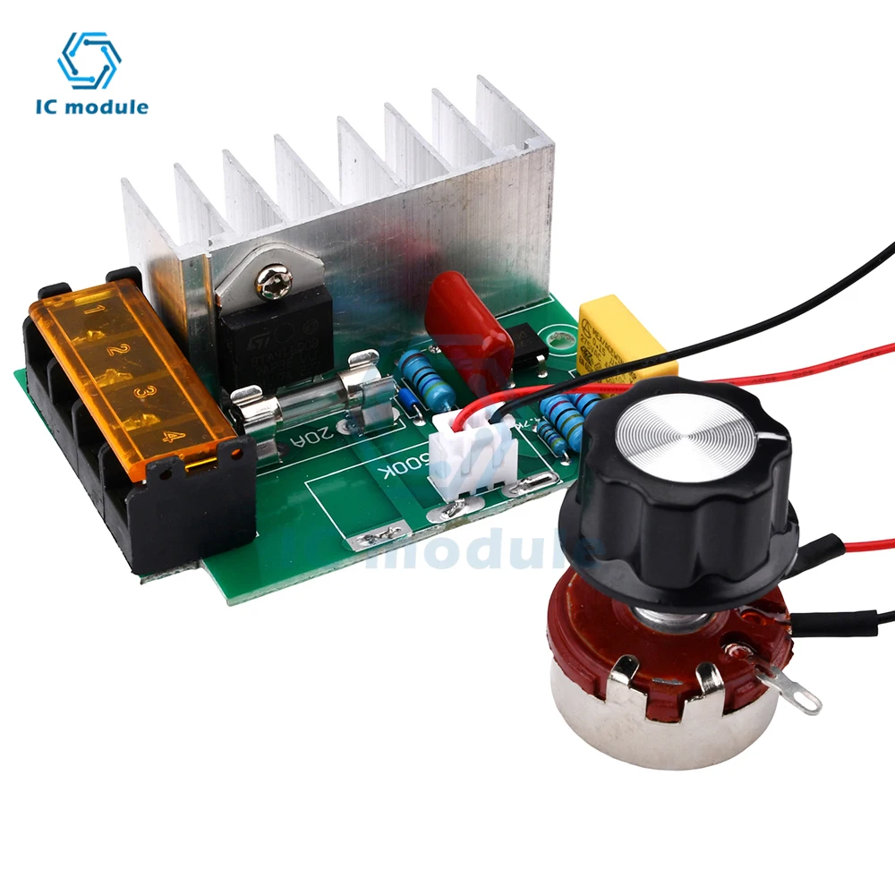 

4000W 0-220V AC SCR Electric Voltage Regulator Motor Speed Controller Dimmers Dimming Speed With Temperature Insurance