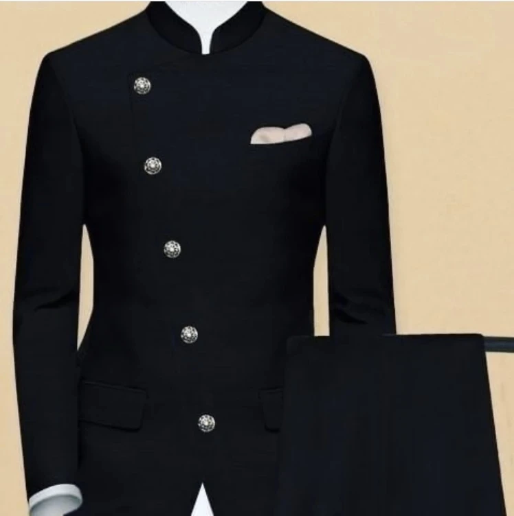 

Newest Slash Button Black Men Suits Terno Masculino Tuxedo Groom Wedding Prom Slim Fit Custom Made Blazer 2 Pcs Jacket+Pant