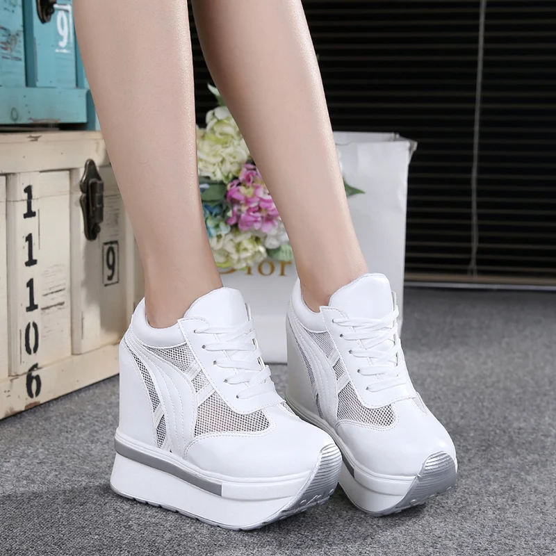 Ladies Wedge Sneakers High Top Casual Shoes Women Platform Trainers Footwear Heels Zapatillas Mujer  Plus Size   46