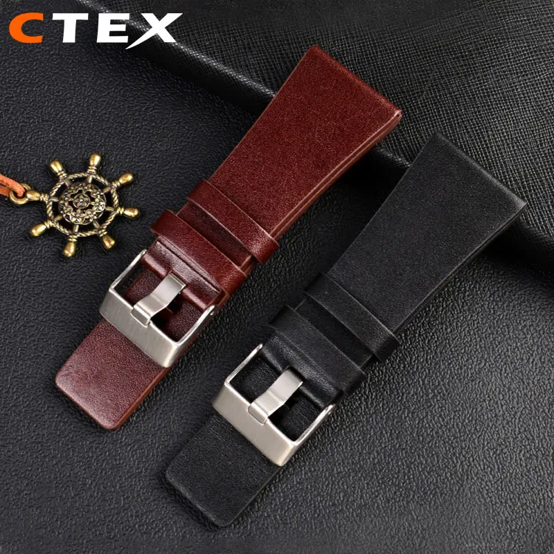 Genuine Leather Strap Watchband For diesel Watches DZ4386 1657 1399 1206 4323 Black Band 22mm 24mm 26mm 27mm 28mm 30mm 32mm