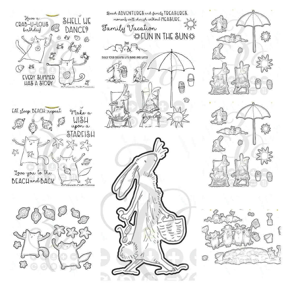 Новое поступление штампы и 2024 летняя пляжная жизнь металлические трафарет