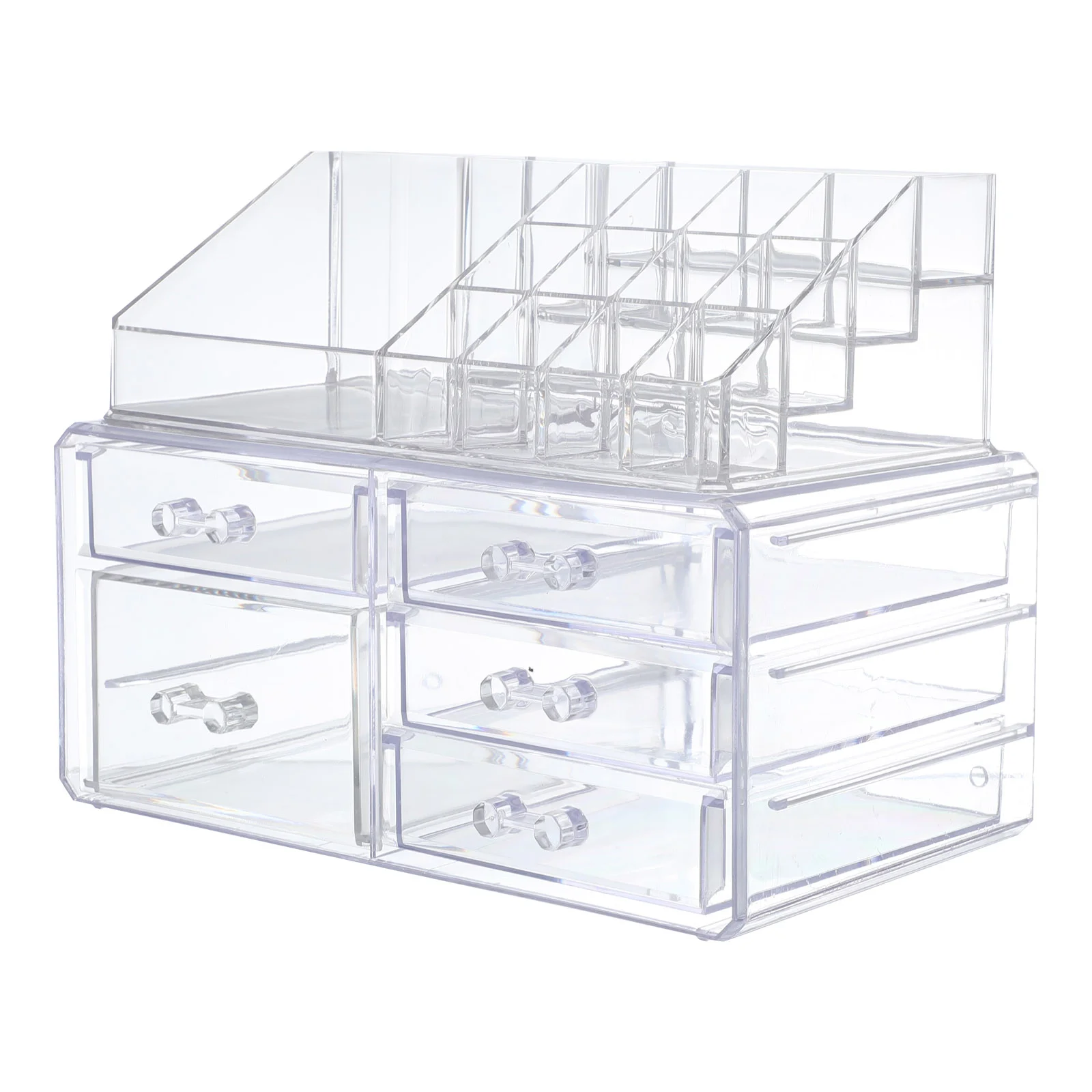

Organizerbox Makeup Storage Desktop Jewelry Holder Clear Vanity Acrylic Tray Lipstick Container Earring Case Display Bin
