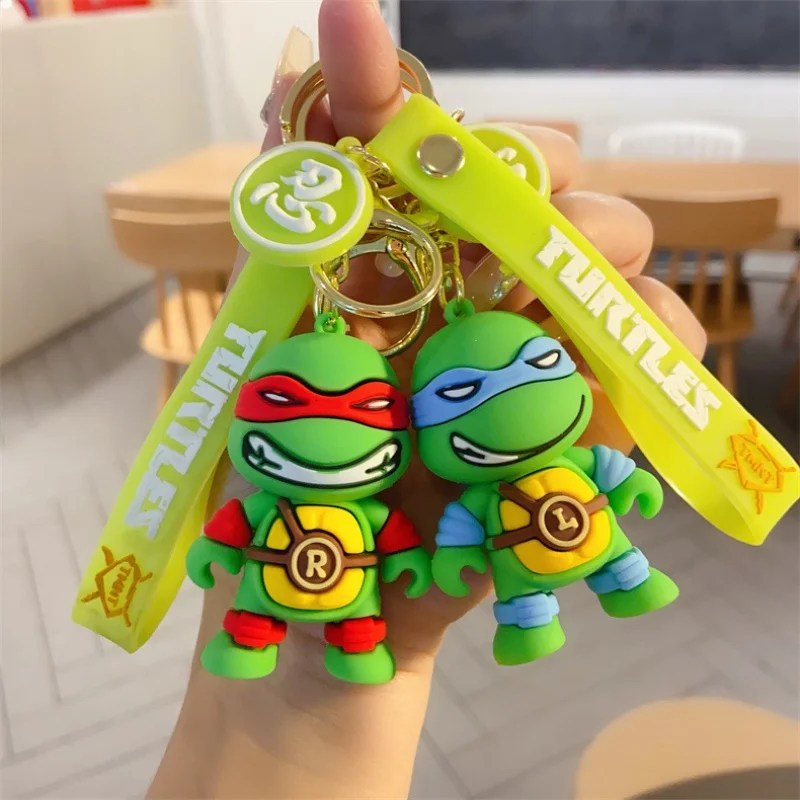 

In Stock Teenage Mutant Ninja Turtle Keychain Cartoon Tortoise Keyring Leo Raph Mikey Don Boy Girl Key Chains Children Gifts