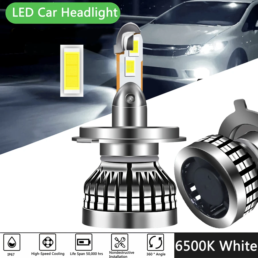 

H7 LED Headlight Bulb H4 H1 H3 H11 Car Lights 9005 9006 9012 Fog Light Auto Headlamp Led Lamp 20000LM CSP Chip 6500K White 12V