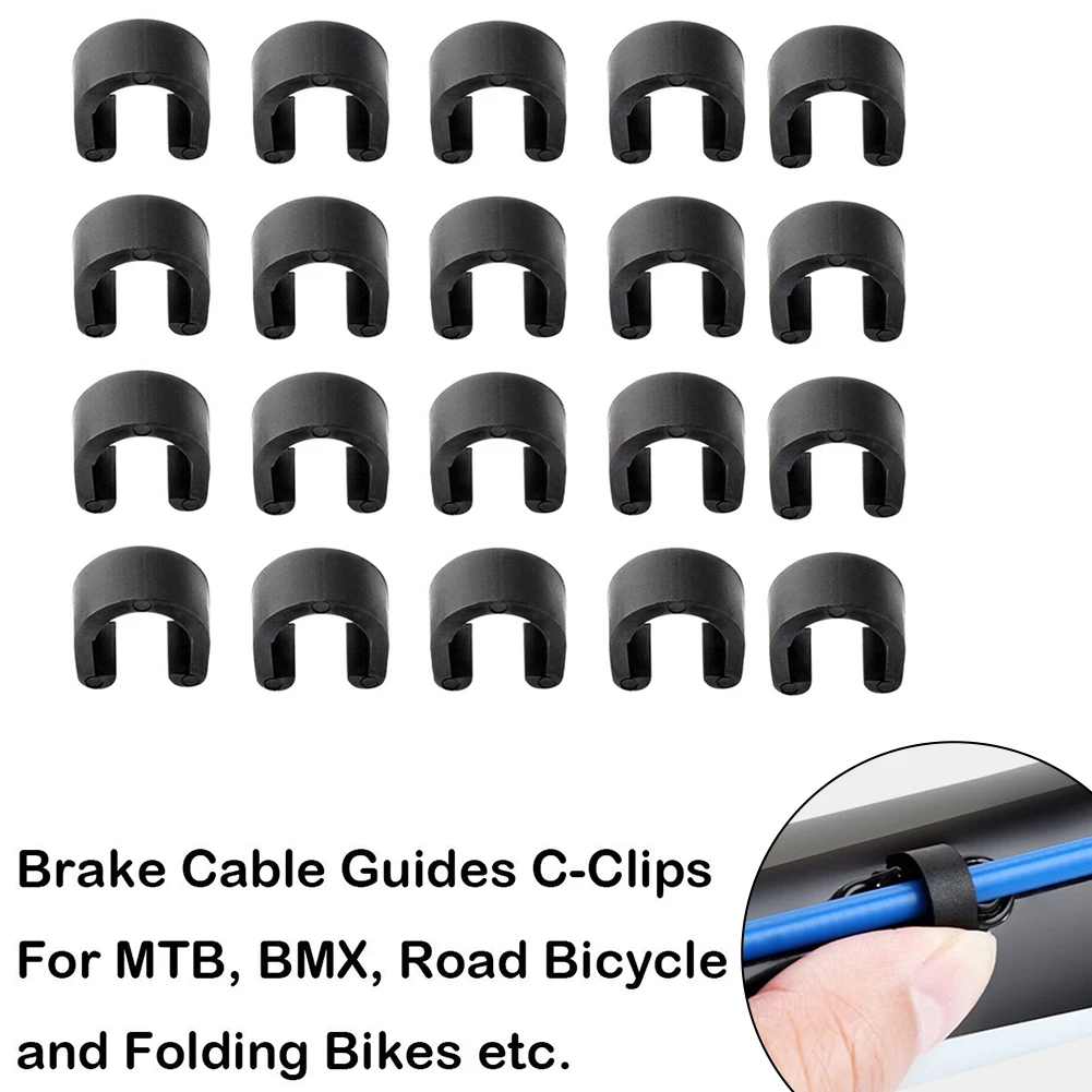

Brand New C Shaped Clips Shifter Tube Clip 20/200pcs Bicycle Accessories Black/Green/Red Cycling Parts Plastic