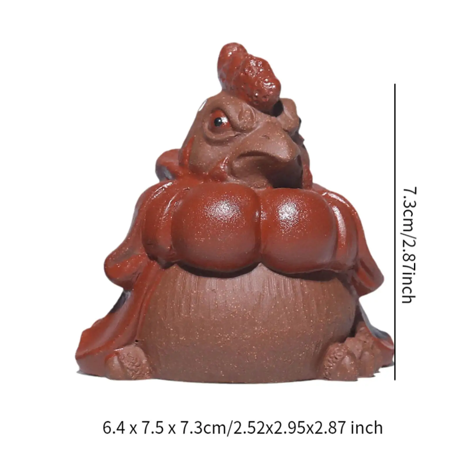 Chicken Tea Pet Ornament DIY Craft Souvenir House Warming Gift Purple Clay for Office Room Shelf Garden Bedroom