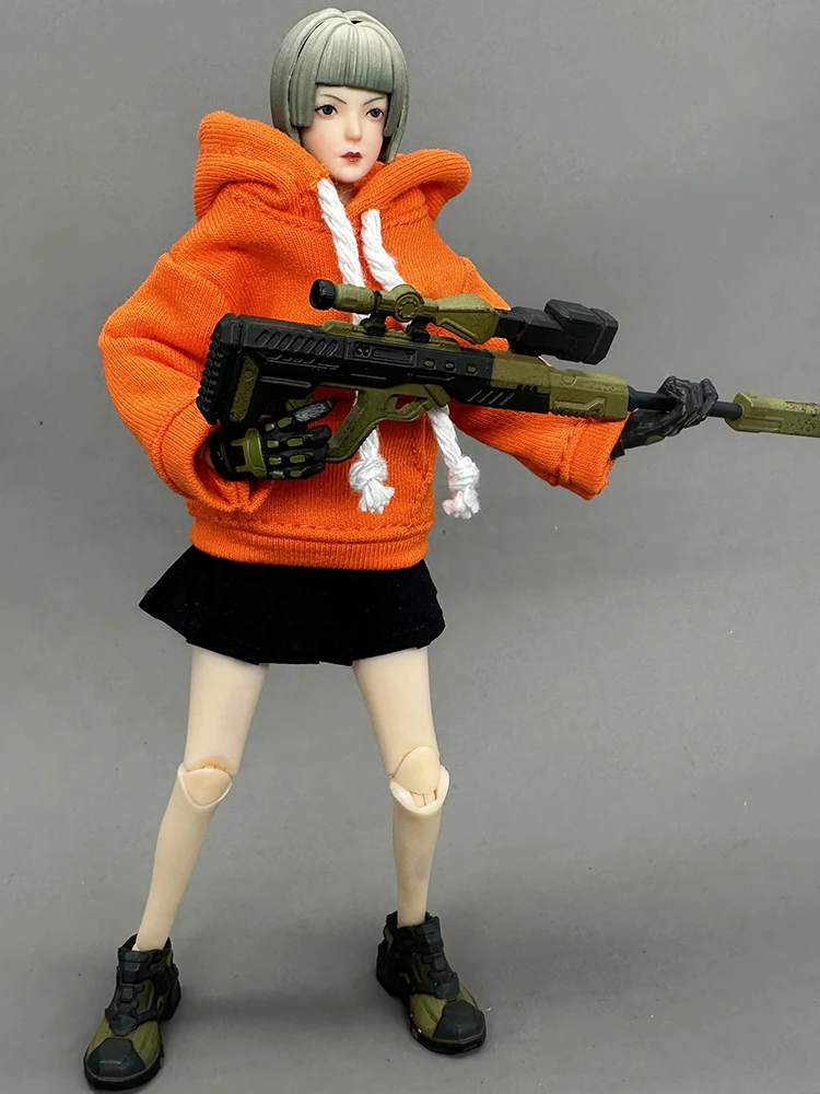 CJG-1227 1/12 Женский солдат однотонные толстовки пальто верхняя одежда с завязками