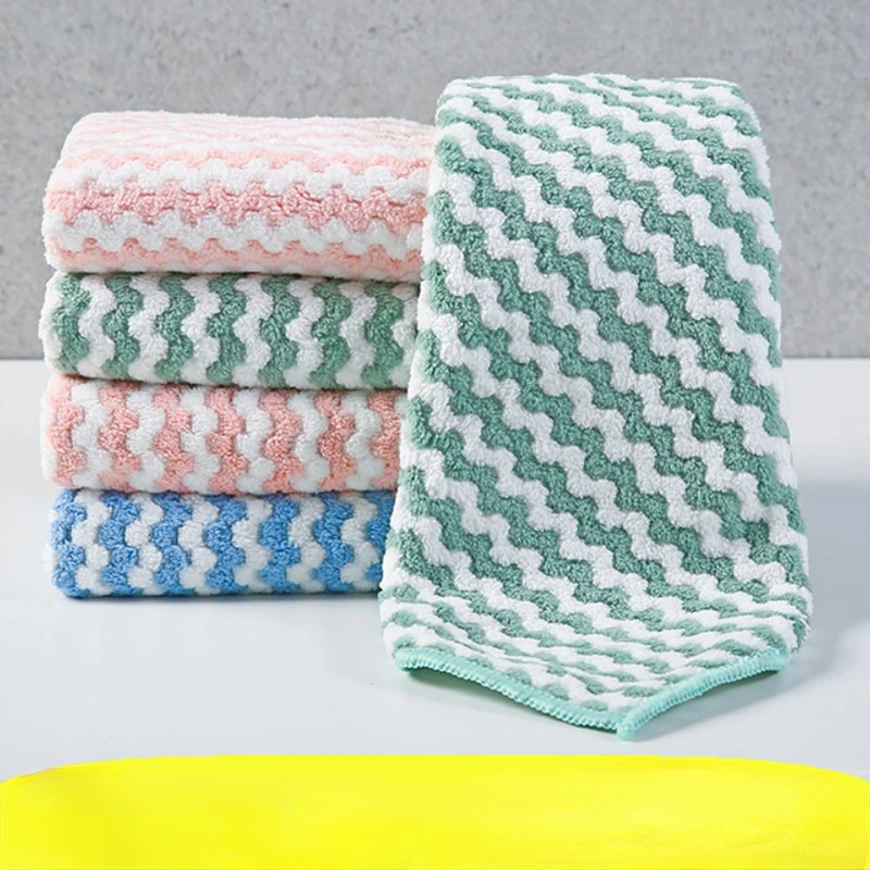 

Kitchen Coral Fleece Dishcloth Absorbent 100 Cleaning Cloth Cationic Dishcloth Lazy Thickened Daily Dishcloth