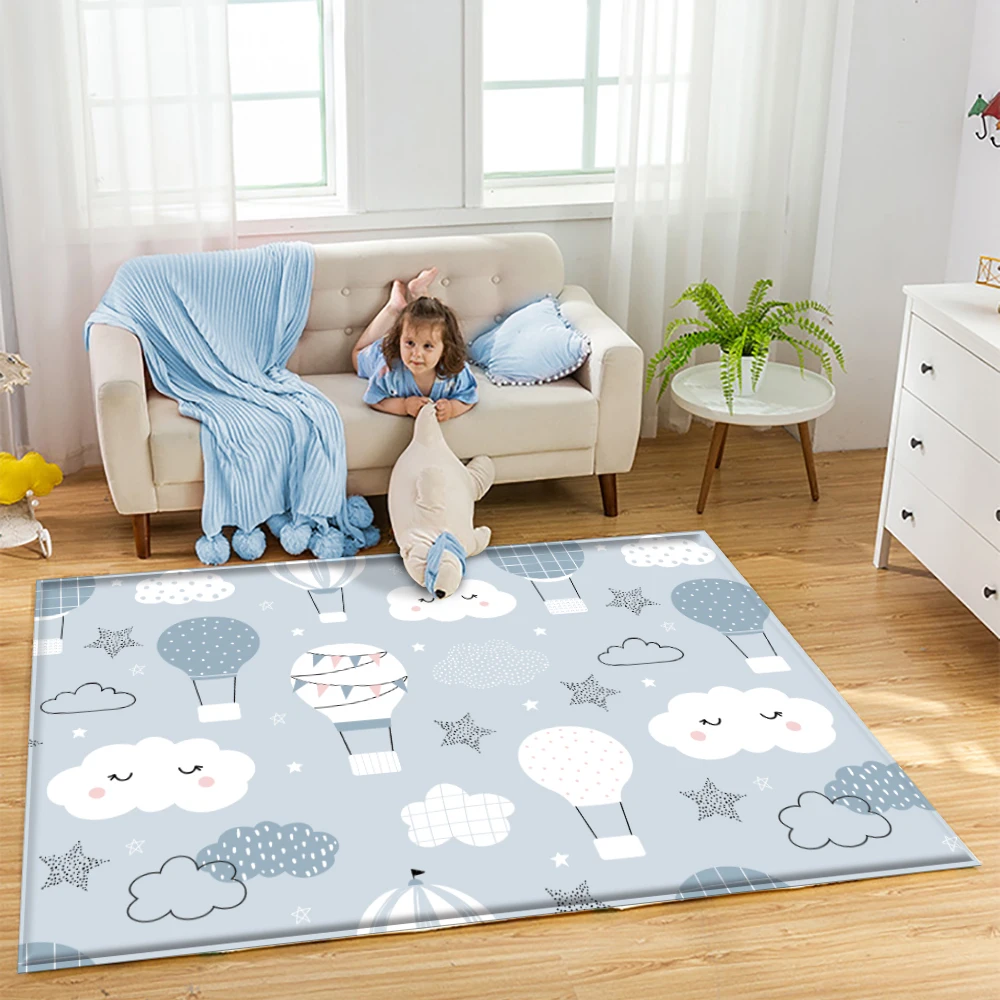 

Cartoon Print Crystal Velvet Carpet Baby Crawling Play Mats Children Bedroom Decoration Rug Bathroom Entrance Doormat