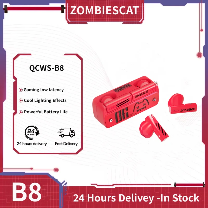 Новые беспроводные наушники ZOMBIESCAT QCWS-B8 TWS Bluetooth v5.4 длительный срок службы батареи
