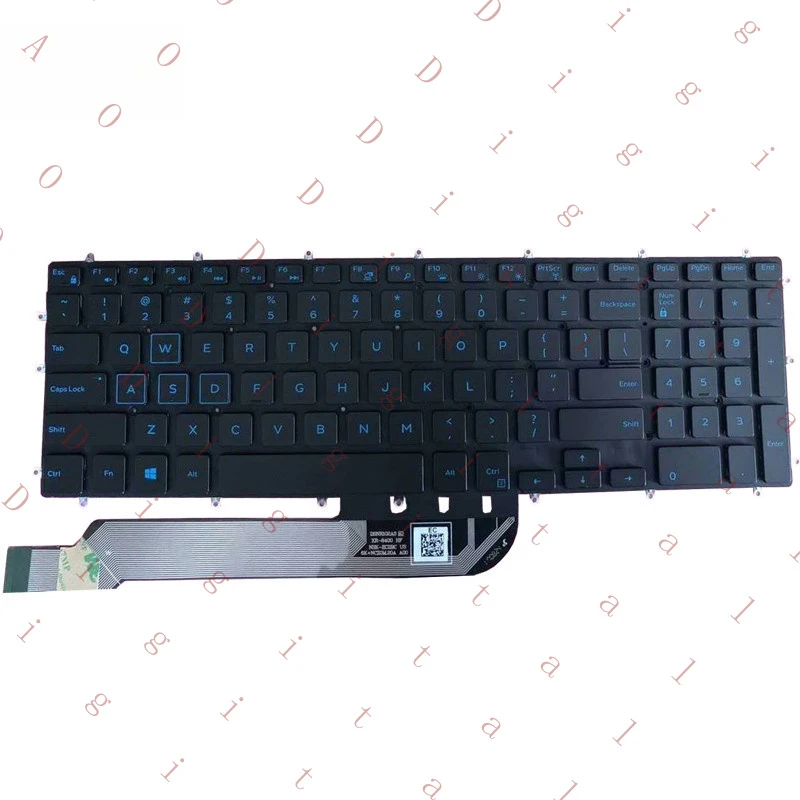 Фото НОВАЯ КЛАВИАТУРА ДЛЯ DELL G3 3579 P75F 3779 G5 15 5587 G7 15 7588 с синей подсветкой, раскладка US №2