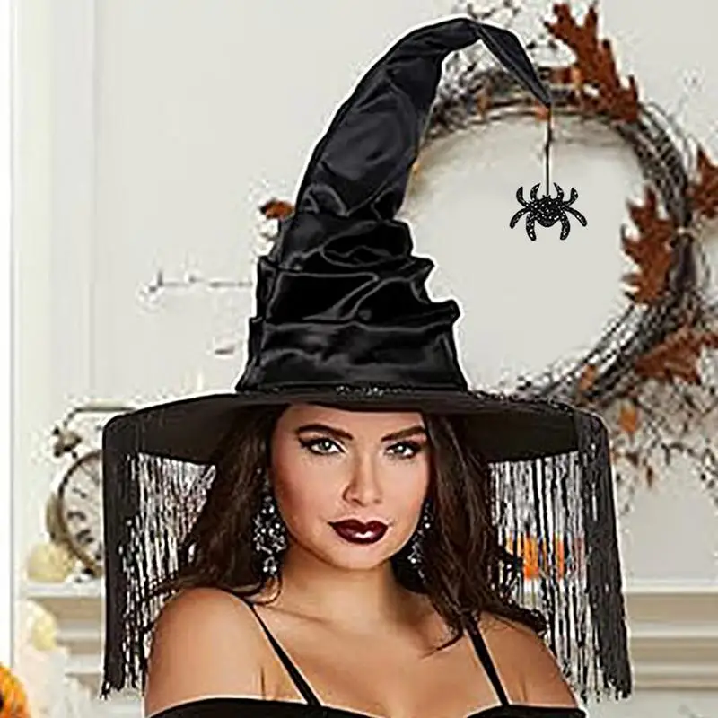 Wizard kapelusz z szerokim rondem szpiczasty czarodziej na Halloween Masquerade przebranie karnawał akcesoria dla kobiet