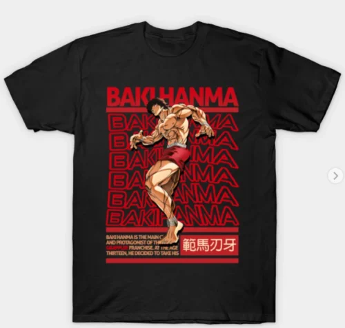 

NEW Baki T shirt, new new black T shirt all size for , Anime T shirts