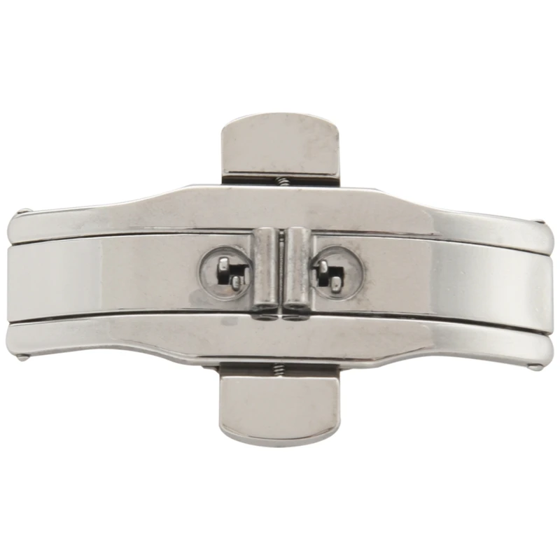 

Double Push Button Butterfly Clasp Buckle Silver For Watch Band Strap