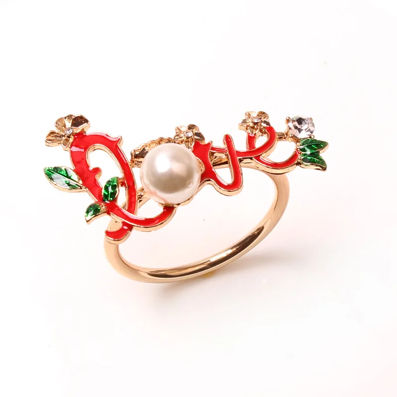 

6PCS/Valentine's Day Christmas love napkin ring table top decoration for upscale hotel wedding family party