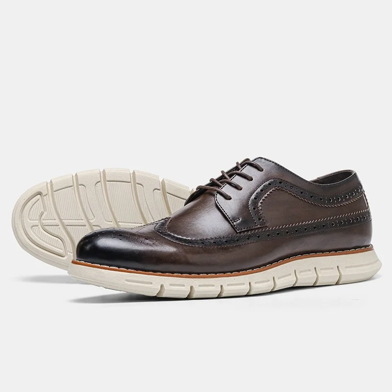 

Popular Men Shoes Sneaks Comfortable Brand Brogue Retro Luxurious Leather Men's Shoes Dress Shoes Men