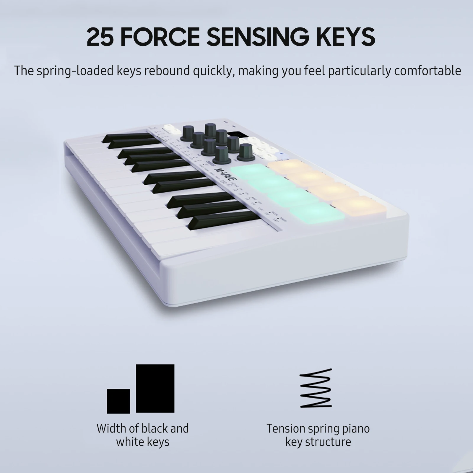 AKM320 MIDI Keyboard Controller - 32 Mini Keys With Cubase LE 12 Software, White Edition