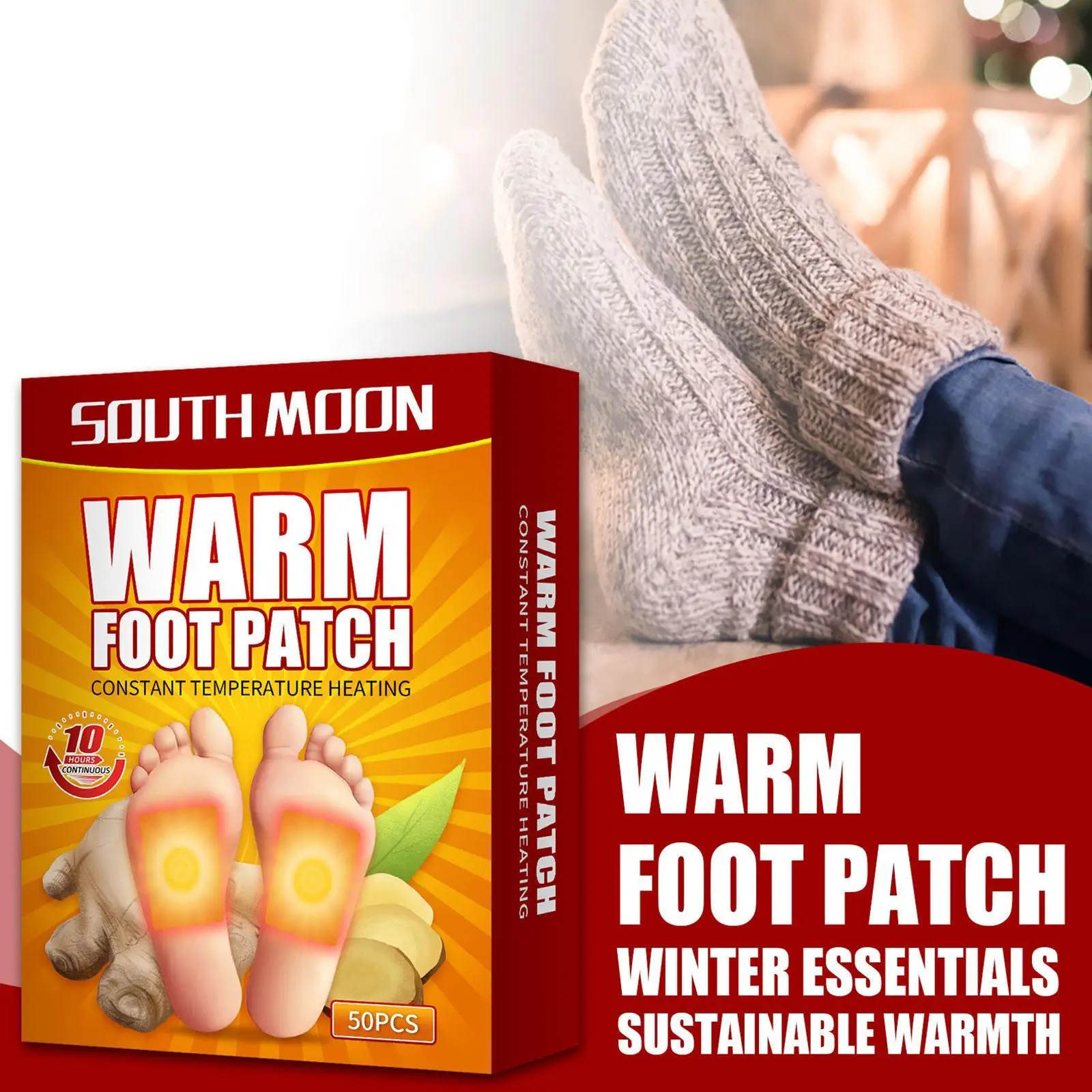 

Self-heating Body Foot Toe Warmer Sticker Heat Adhesive Patches Long Lasting Warm Foot Patch Keep Feet Warm Heat Pads 50pcs/set