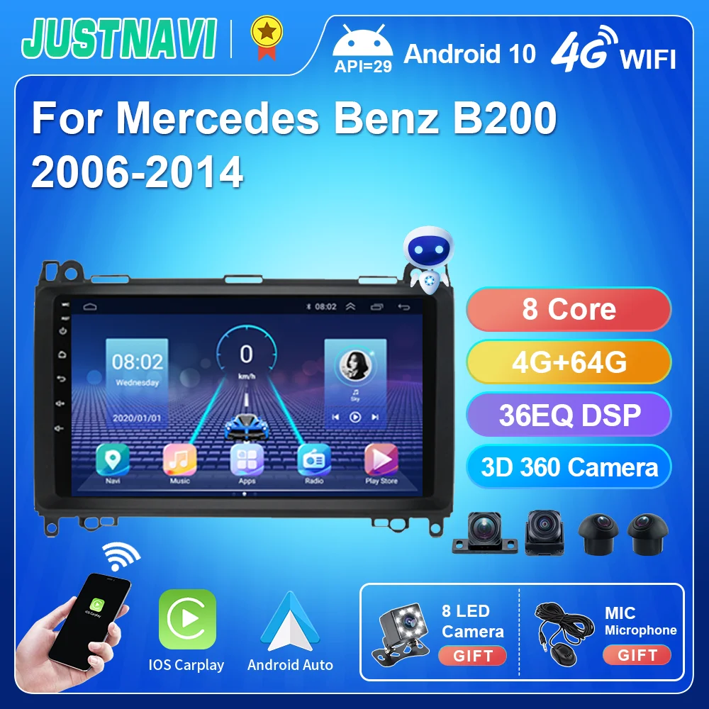 

JUSTNAVI Car Radio For Mercedes Benz B200 Sprinter W906 W639 ABClass W169 W245 Stereo Multimedia Player Video GPS No 2din DVD