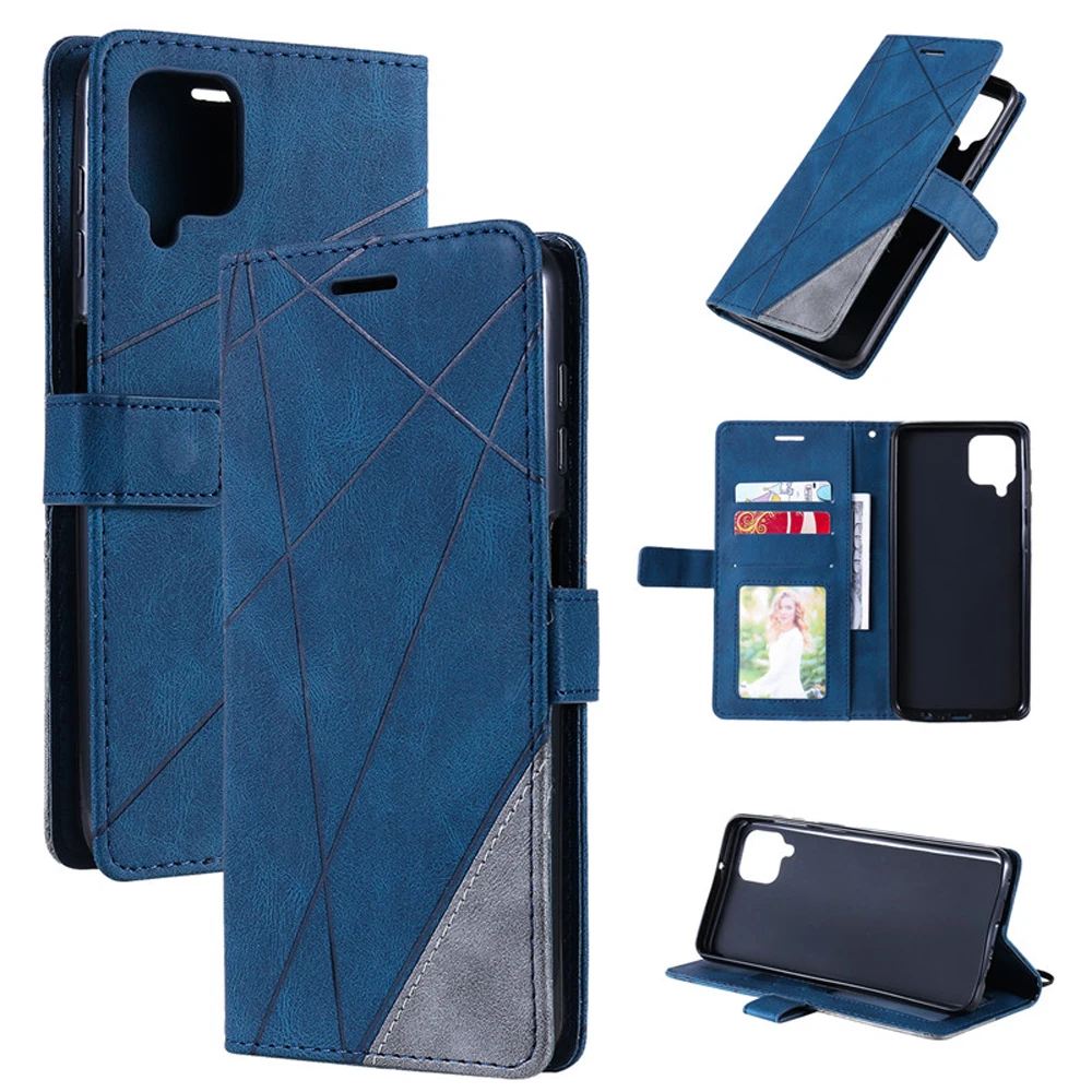 

M32 A22 S 5G Flip Case for Samsung Galaxy M12 M22 Leather Texture Wallet Case for Galaxy A12 A 32 42 52 A03 Core S22 Ultra Cover