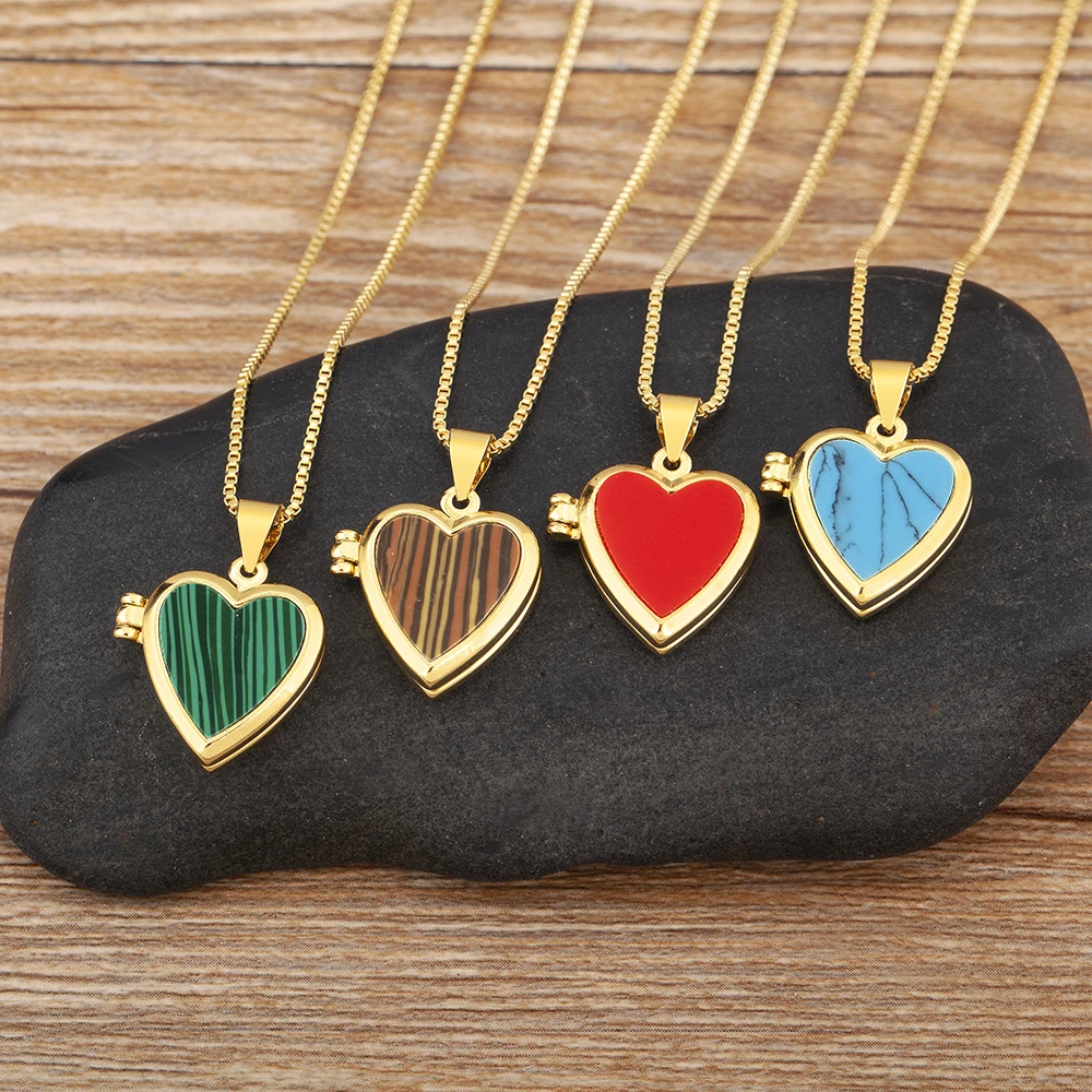 AIBEF креативный флип-дизайн в форме сердца кулон открывающееся ожерелье с