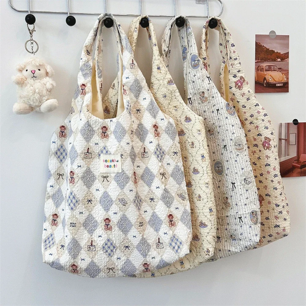 Женская наплечная сумка с животным принтом мягкая холщовая Вместительная