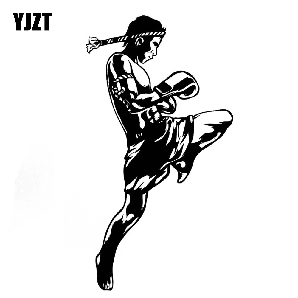 

8.8CM*16.4CM Interesting Boxing Martial Arts Sports Silhouette Vinyl Car Sticker S9-0553