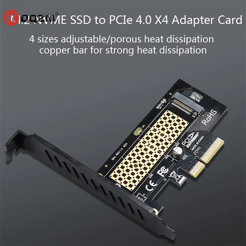 

M.2 NVME SSD to PCIe 4.0 Adapter Card 64Gbps M-Key PCIe4.0 X4 Adapter for Desktop PC PCI-E GEN4 Full Speed with Cooling Heatsink