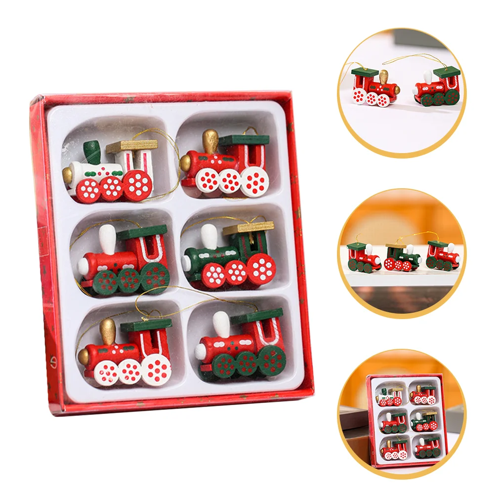 Маленький кулон в виде поезда деревянный орнамент рождественские подвесные