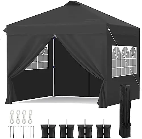 

FT Up Canopy with Adjustable Height, Waterproof and UV-Resistant Shelter, Canopy Tent with 4 Side Walls Instant Shade Canopy Te