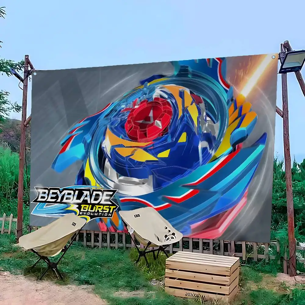 Фото Японский настенный баннер с изображением мультяшного персонажа B-Beyblade, украшение для дома, декор для интерьера №2