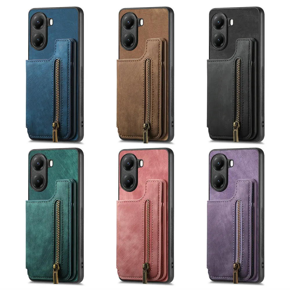 Кожаный чехол-кошелек на молнии для Xiaomi Poco F8 Ultra, M8, X7, F7, M7, X6, F6, M6, X5, F5 Pro, Poco X3 NFC, M, F7, F3, M5s, C65 (art.: 3920cbfc3a7bd) - 3920cbfc3a7bd