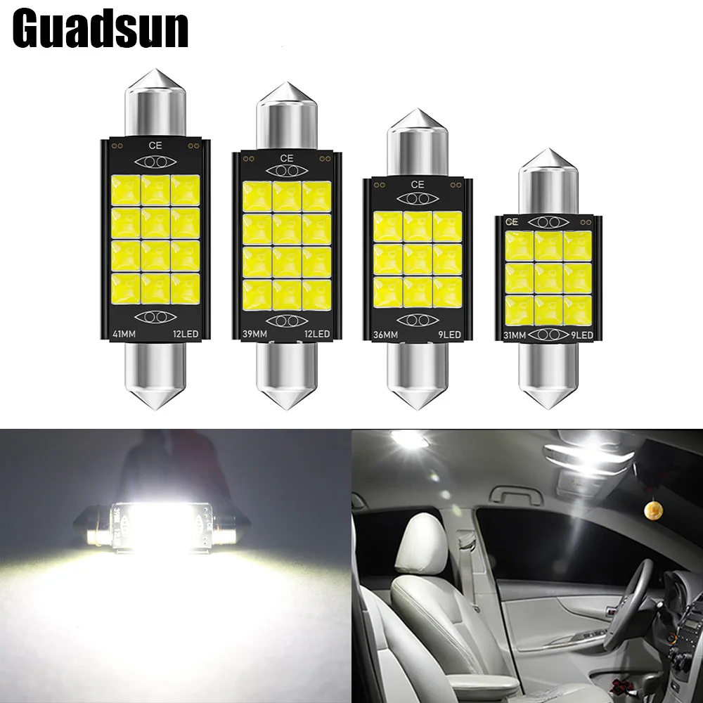 

Guadsun 2X Signal Lamp Canbus C5W C10W LED Bulbs Festoon 31MM 36MM 39MM 41MM Car Interior Light Dome Reading License Plate Lamp