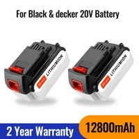 100 original 20v 12800mah li ion rechargeable battery power tool replacement battery for black decker lb20 lbx20 lbxr20