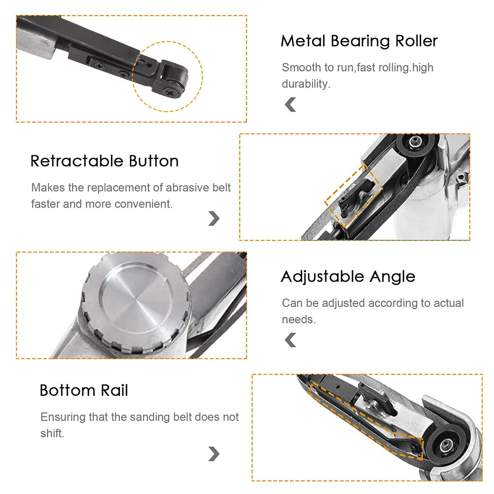 3/8-дюймовая Пневматическая Ленточная Шлифовальная Машина 10 Лент Для Полировки