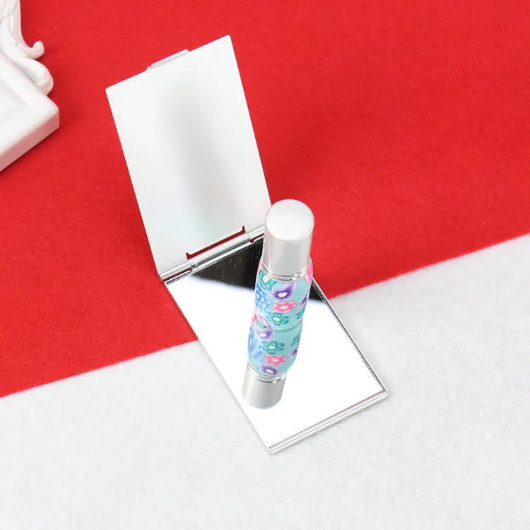 Алюминиевое складное зеркало мини-компактное карманное для макияжа ручное