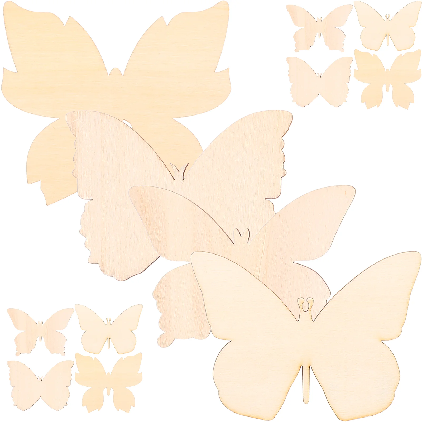 

DIY Hanging Crafts Unfinished Wood Butterfly Cutouts Graffiti Wooden Slices Shapes Supplies Kids