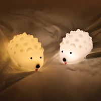 led night light hedgehog lamp soft silicone usb rechargeable light for kids children bedroom decoration christmas gift