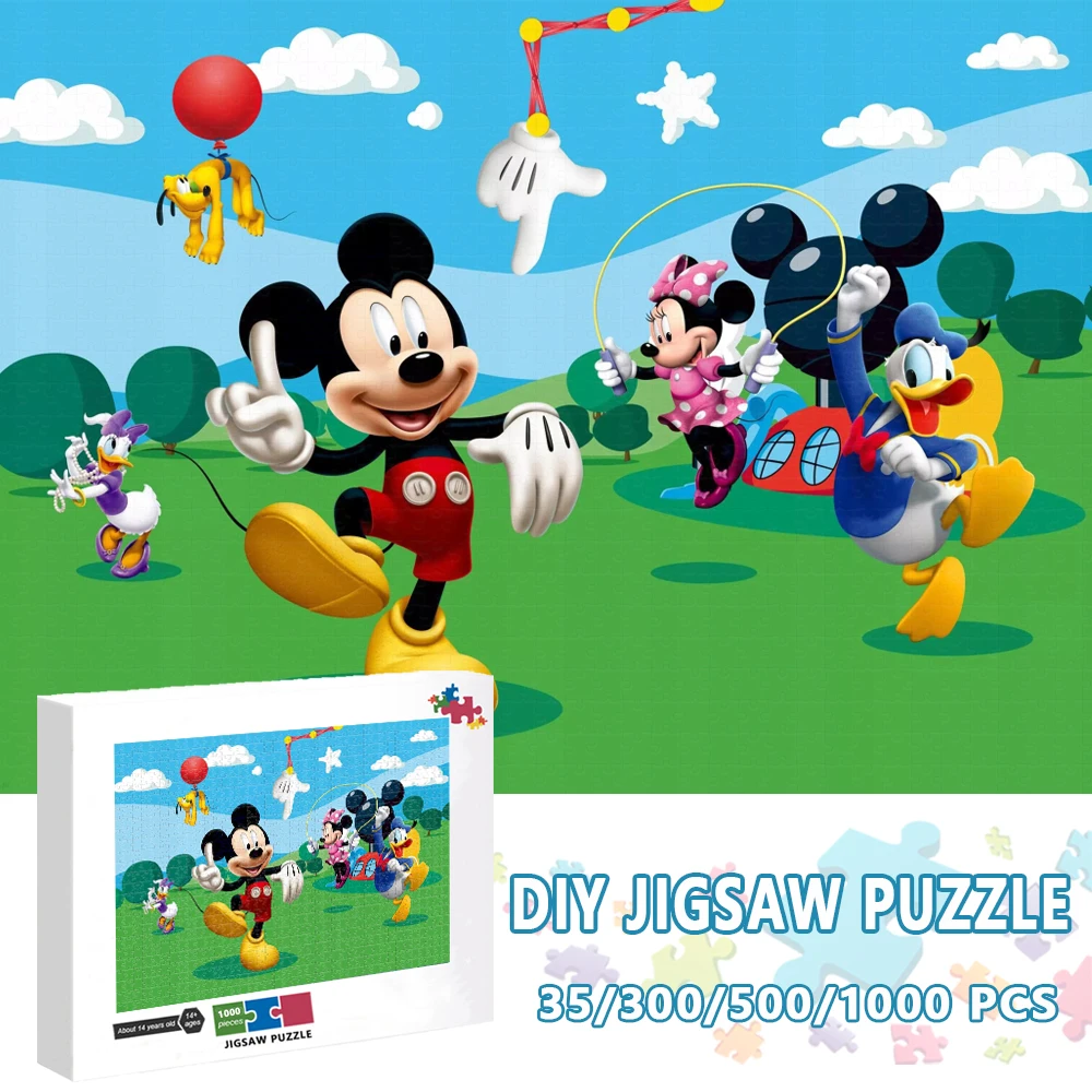 

Mickey Mouse Difficult Challenge 1000 Pieces Jigsaw Puzzles for Adults Disney Cartoon Wooden Puzzles Donald Duck Kids Toys