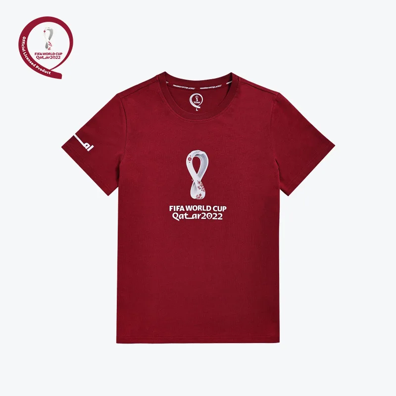 

Official authentic 2022 Qatar world cup T-shirt wine red fw2022 cotton
